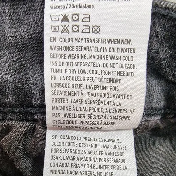 American Eagle Jeans Womens‎ 4 Black Distressed Ripped High Rise Jegging Stretch - Picture 7 of 13